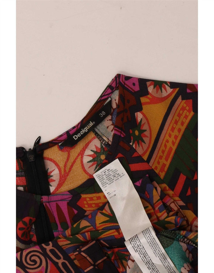 Desigual Vestido Básico Manga 3/4 Mujer EU 38 Mediano Multicolor Bohemio