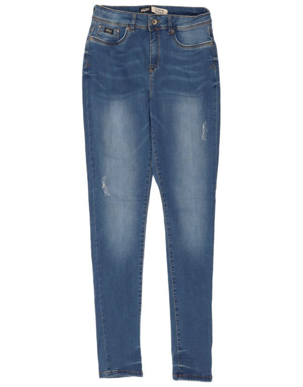 Vaqueros ajustados desgastados Sophia de Superdry para mujer UK 12 Medium W28 L32 Azul