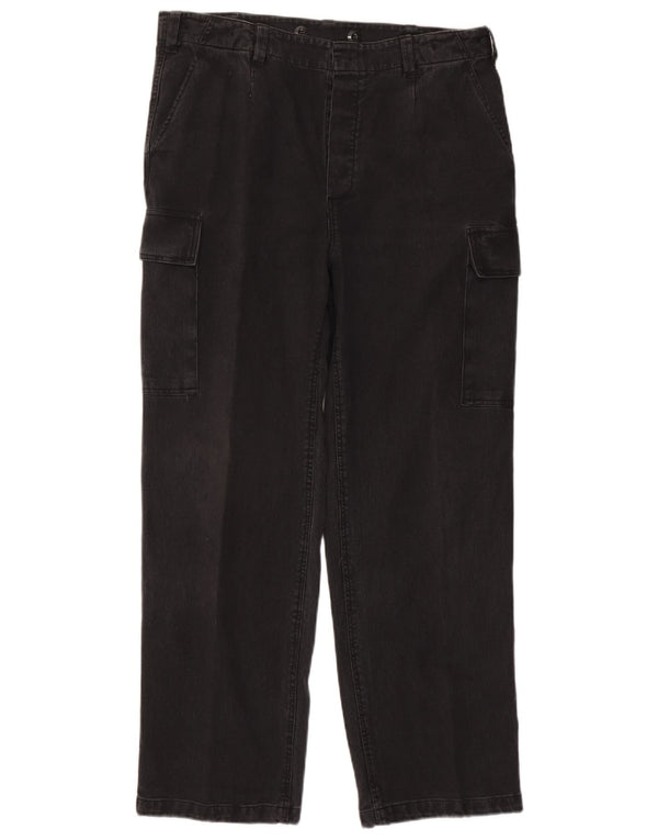 Pantalones cargo rectos vintage para hombre W36 L30 Algodón negro
