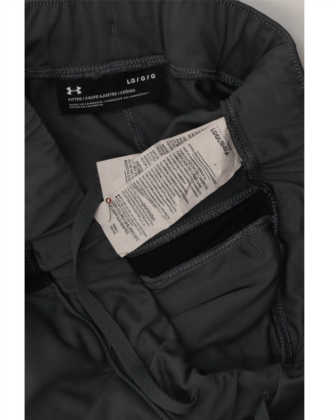 Pantalones de chándal Under Armour para hombre, poliéster con bloques de color gris grande