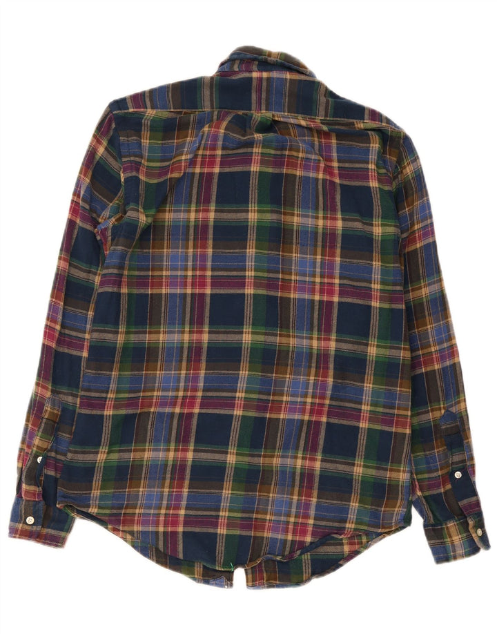 Polo Ralph Lauren Camisa de franela de ajuste personalizado para hombre, cuadros pequeños multicolores