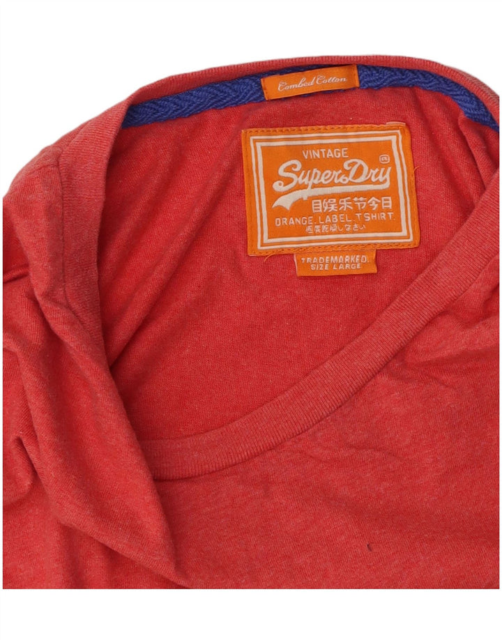 SUPERDRY Hombre Camiseta Top Grande Rojo Algodón