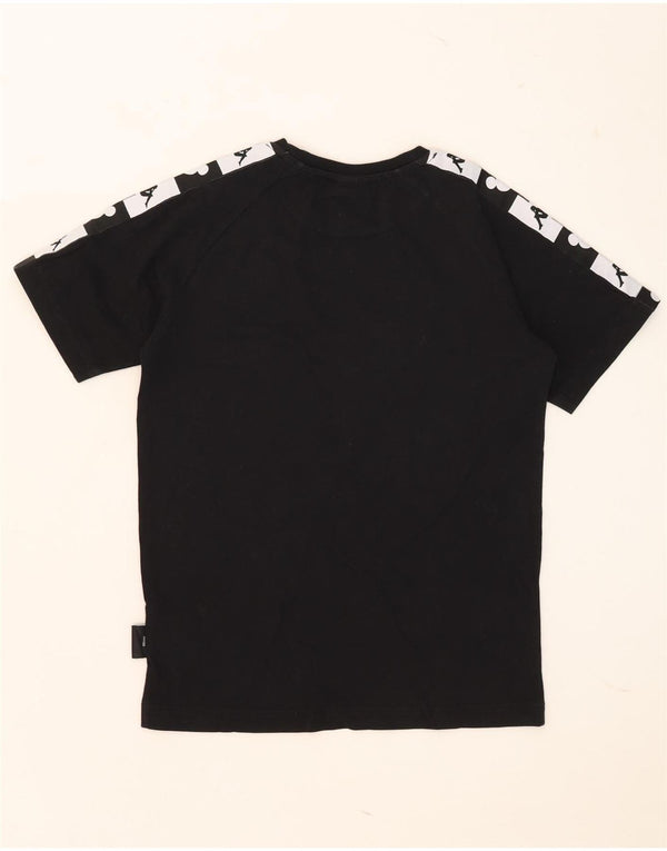 Kappa Hombre Camiseta Gráfica Top XS Algodón Color Block Negro