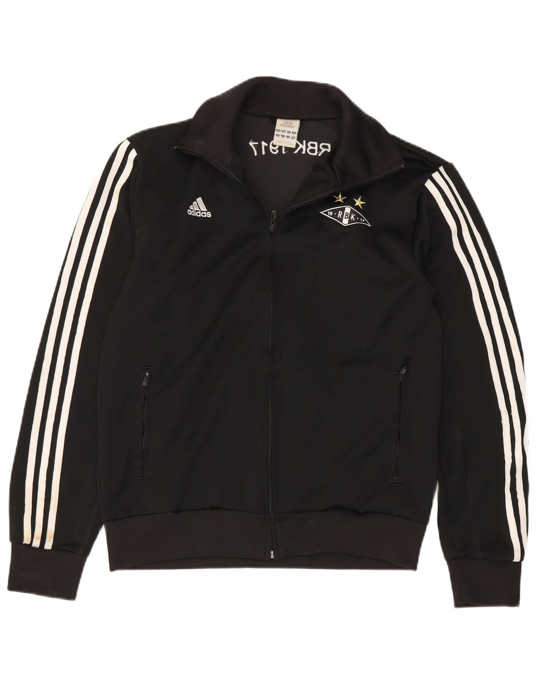 Adidas Mens Graphic Chándal Top Chaqueta Mediano Negro Poliéster