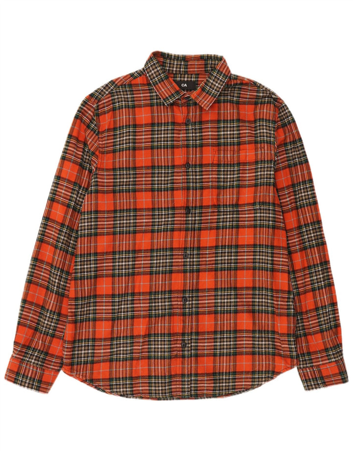 Camisa de franela C&A para hombre, algodón a cuadros rojos grandes
