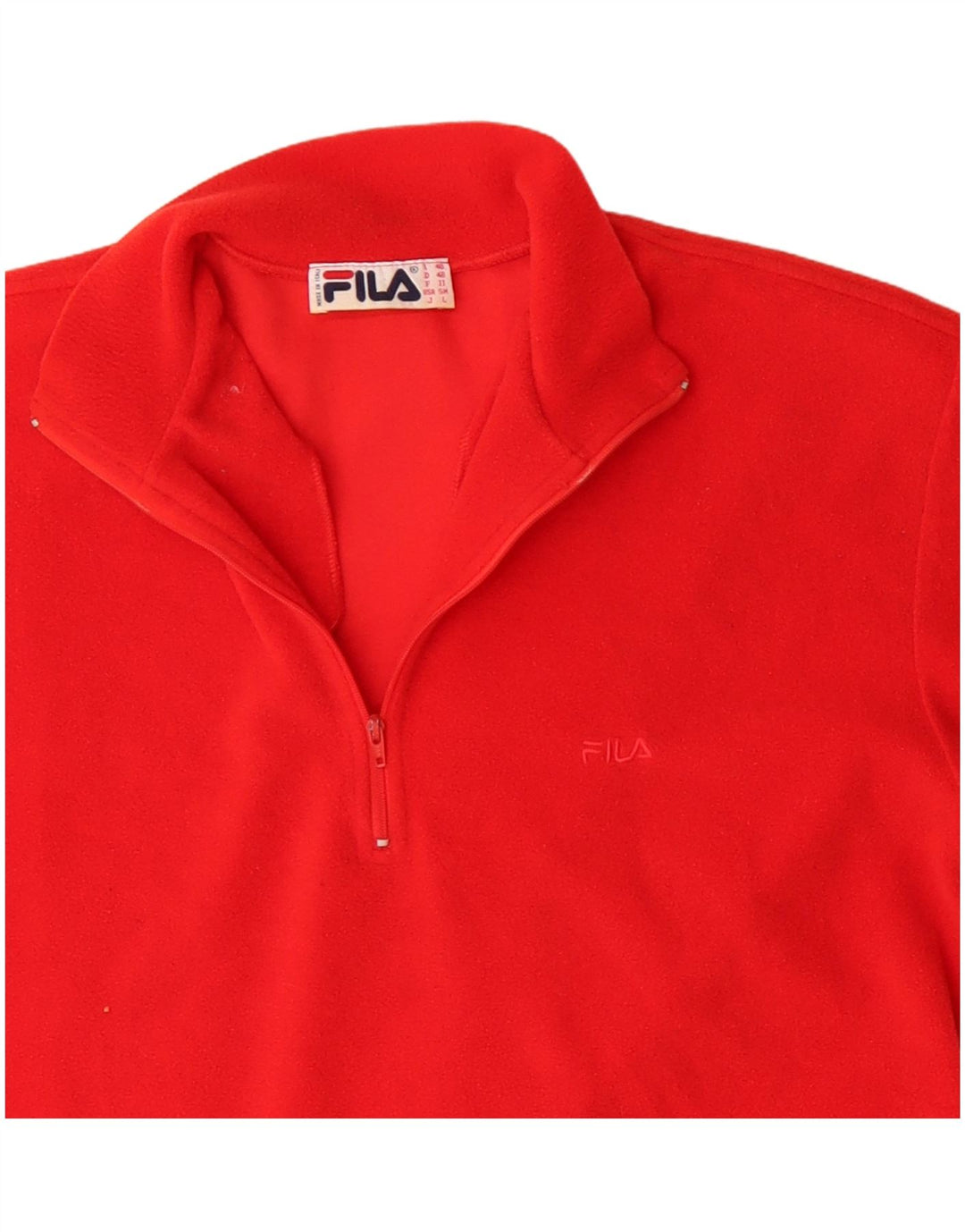 Fila Jersey de forro polar con cuello y cremallera para hombre IT 48 Poliéster rojo medio
