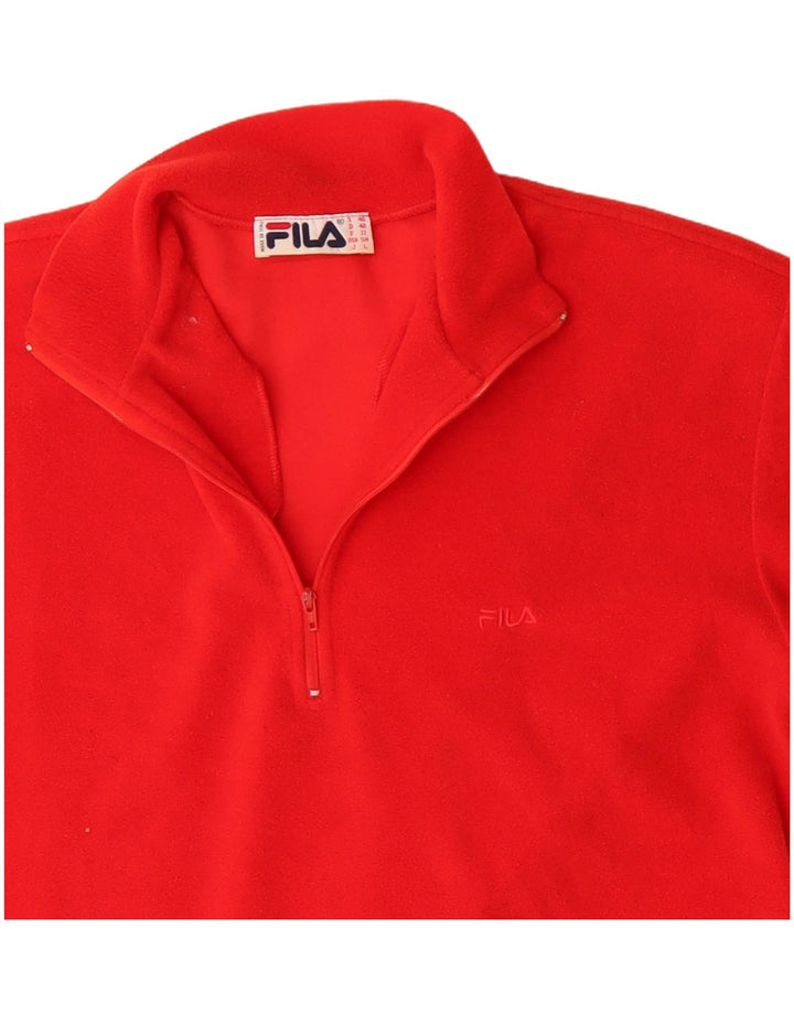 Fila Jersey de forro polar con cuello y cremallera para hombre IT 48 Poliéster rojo medio