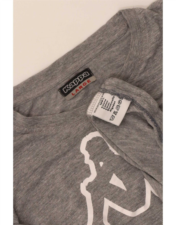 Kappa Camiseta gráfica para hombre Top grande de algodón moteado gris