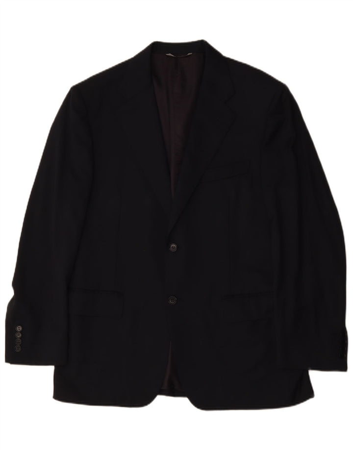 Canali Chaqueta tipo blazer de 2 botones para hombre IT 50 Large Lana azul marino