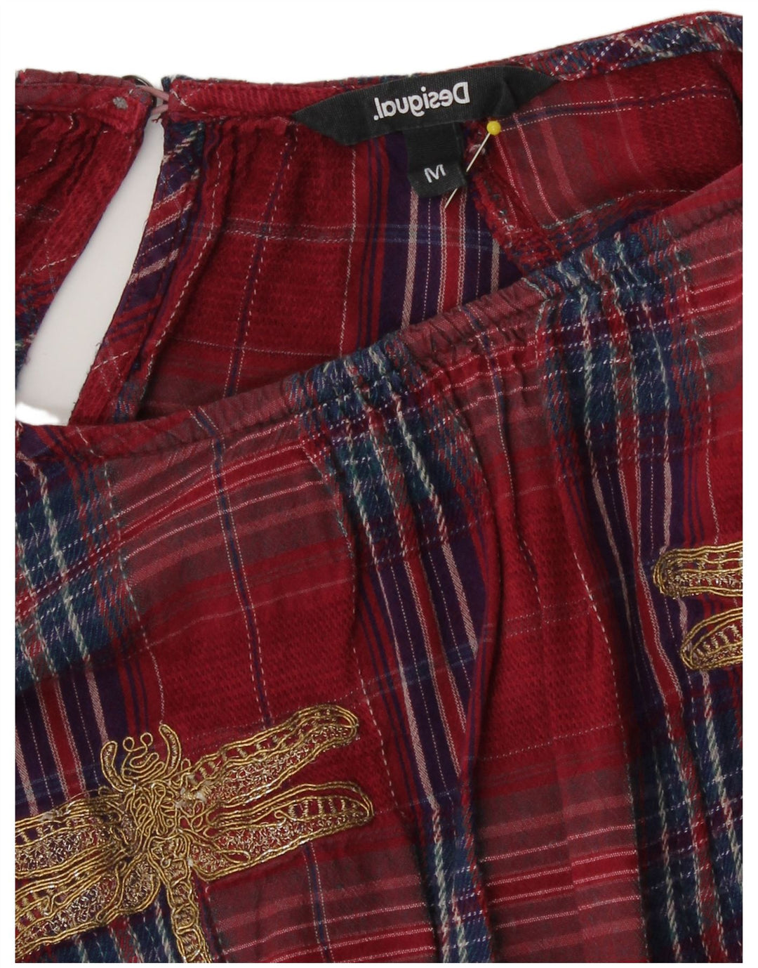 Desigual Blusa para mujer Top UK 16 Large Red Check