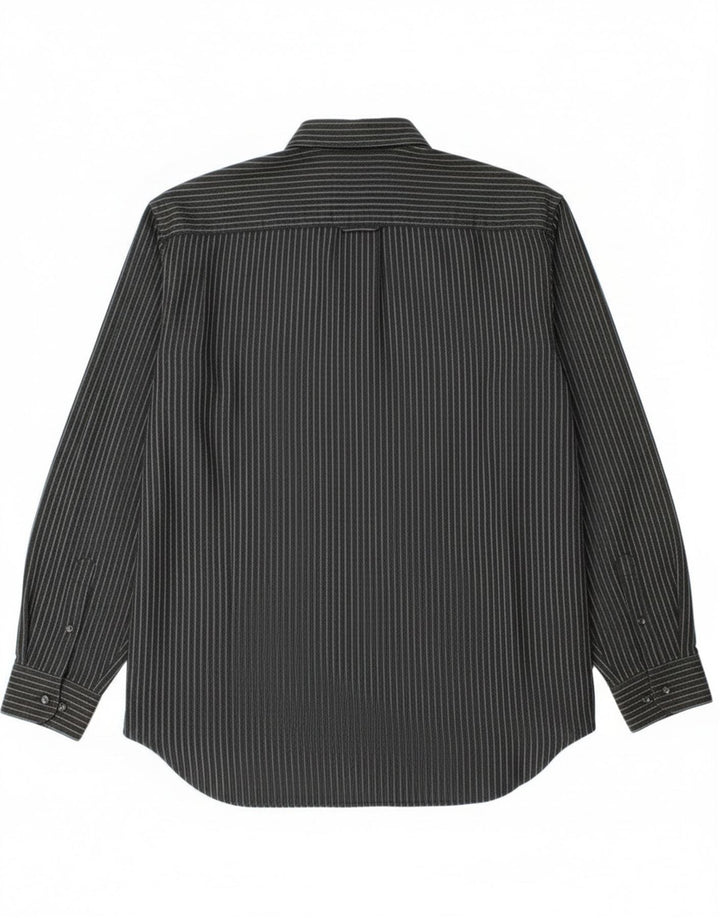 Camisa Trussardi Hombre Talla 40 Mediana Poliéster Rayas Negras