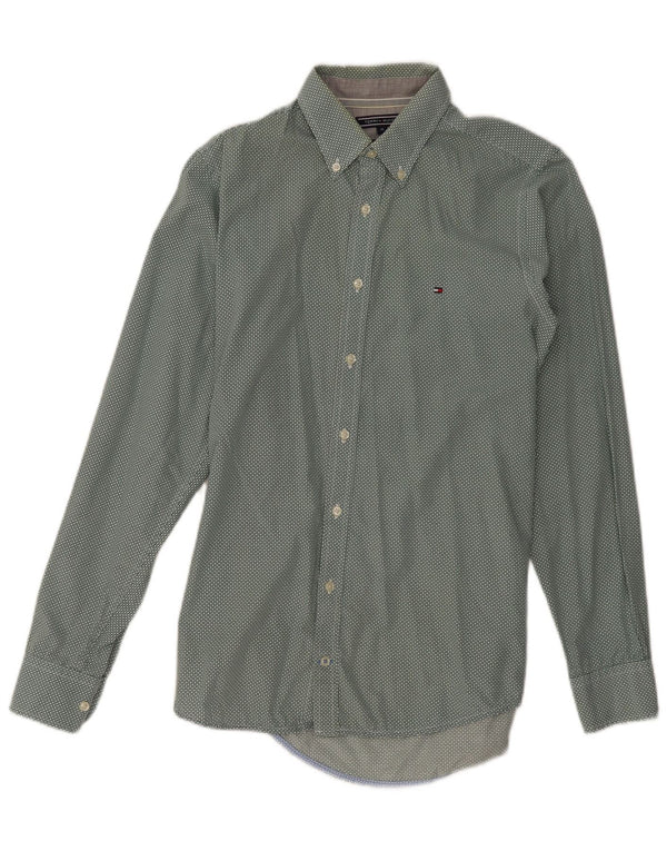 Camisa Tommy Hilfiger Hombre Slim Fit Verde Medio Moteado