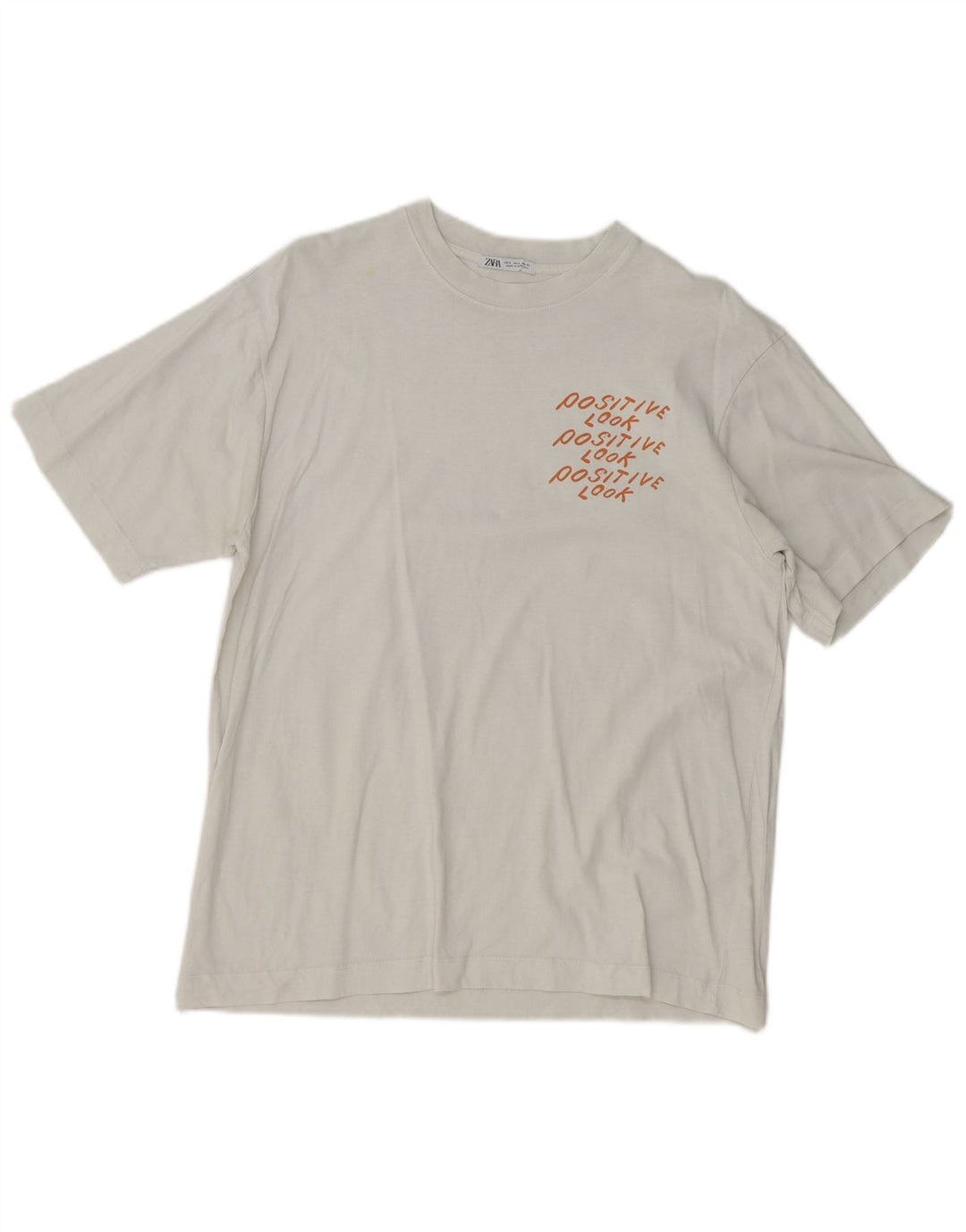 Zara Mujer Camiseta Gráfica Top UK 46 Large Blanco