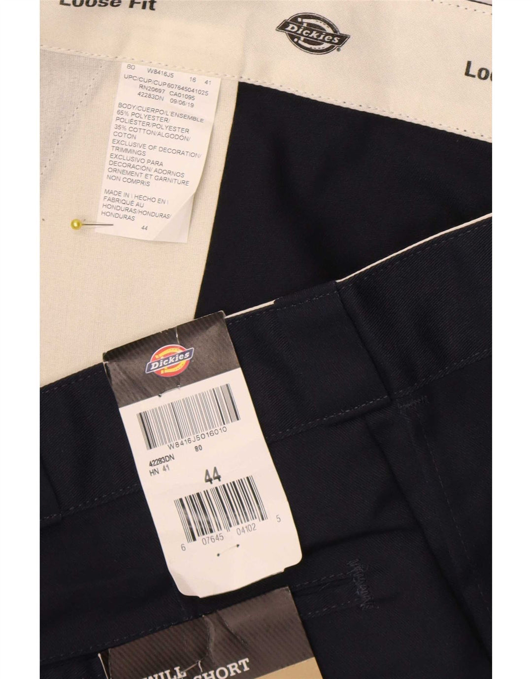 Dickies Pantalones cortos cargo para hombre W44 2XL Poliéster azul marino