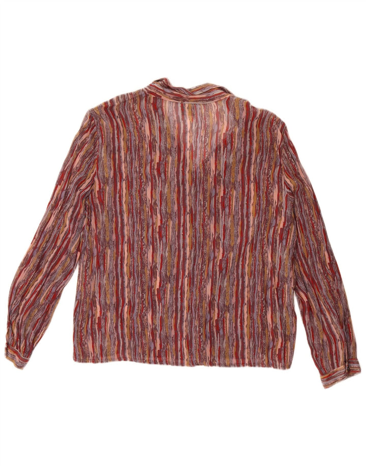Blusa vintage para mujer IT 54 3XL rayas multicolores