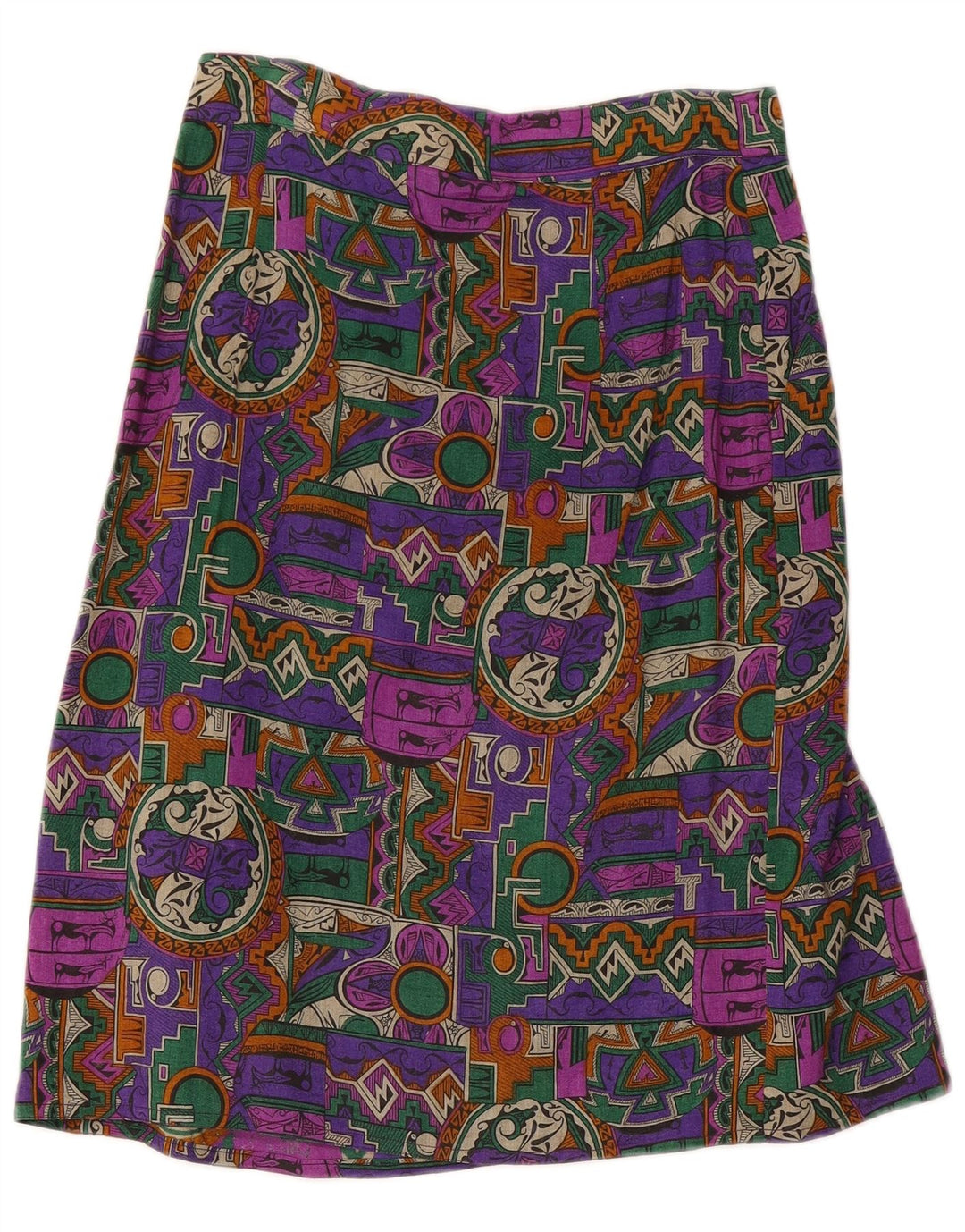 Vintage mujer abrigo falda W28 medio multicolor geométrico
