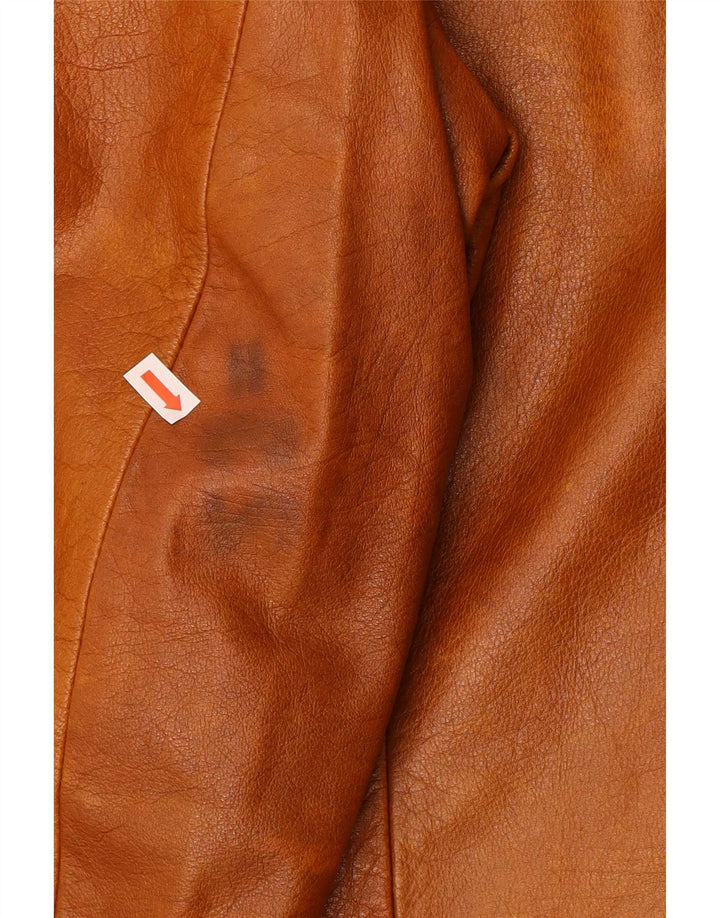 Chaqueta de cuero vintage para hombre Reino Unido 38 Marrón medio