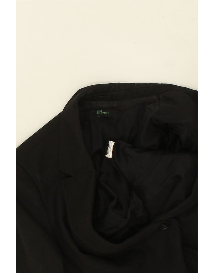 BENETTON Womens 2 Button Blazer Jacket IT 46 Large Black Vintage Benetton and Second-Hand Benetton from Messina Hembry 