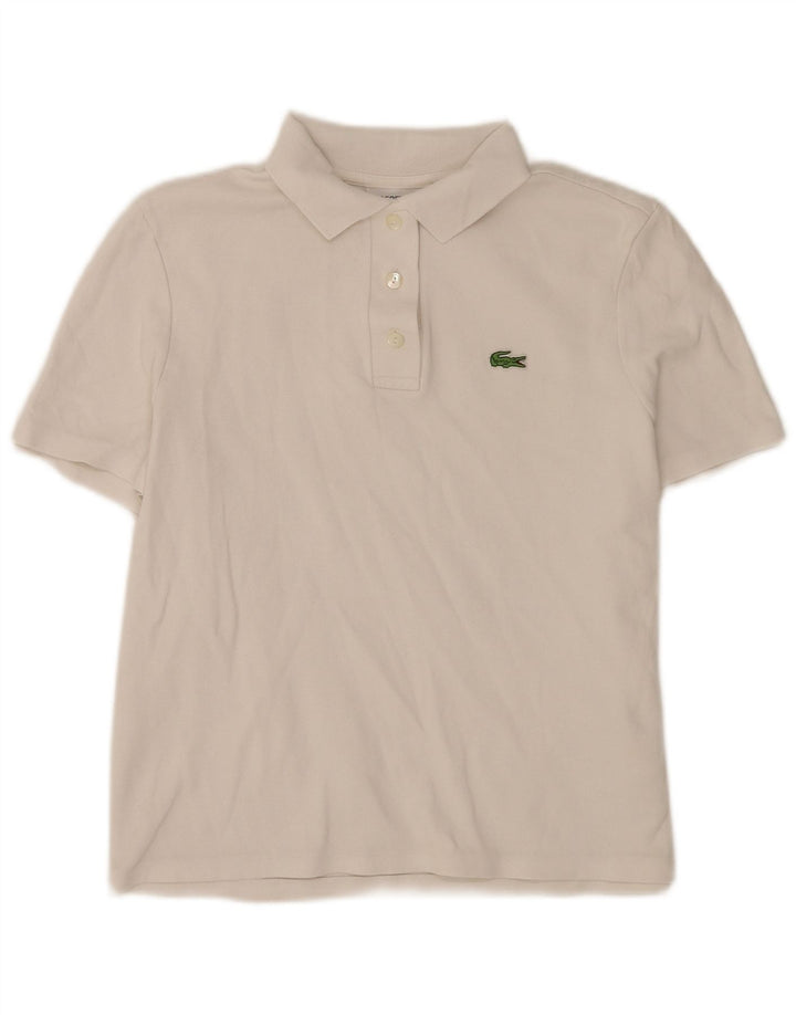 Polo Lacoste de corte regular para mujer talla 40 algodón blanco mediano