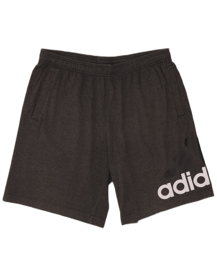 Adidas Mens Graphic Sport Shorts Grande Gris Algodón