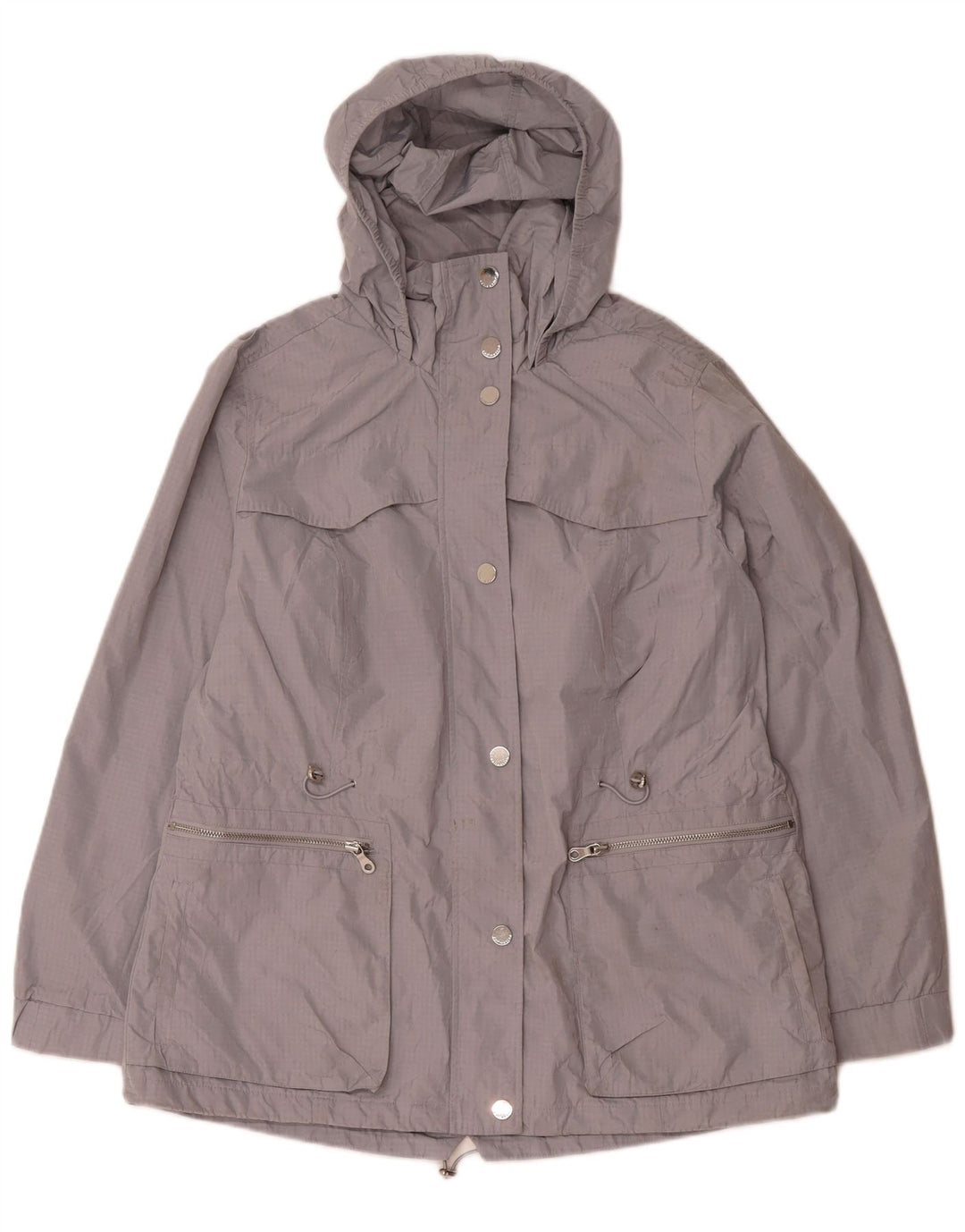Marks & Spencer Chaqueta impermeable con capucha para mujer UK 46 Poliéster gris grande