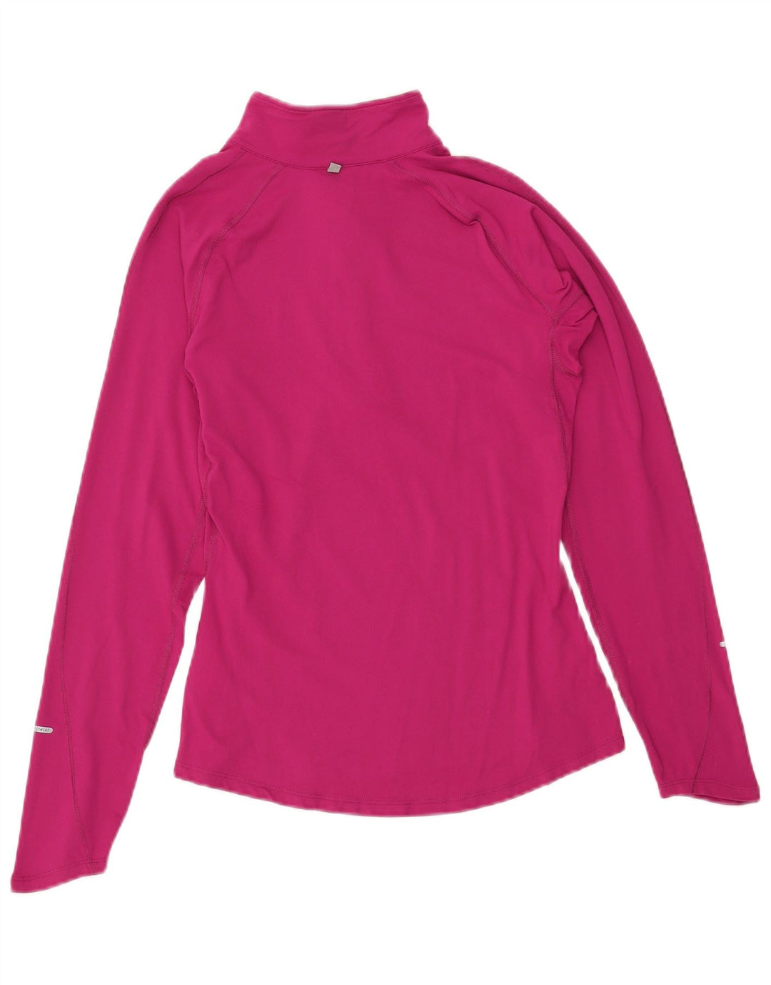 NIKE Mujer Dri Fit Zip Neck Pullover Chándal Top UK 10 Small Pink Nylon