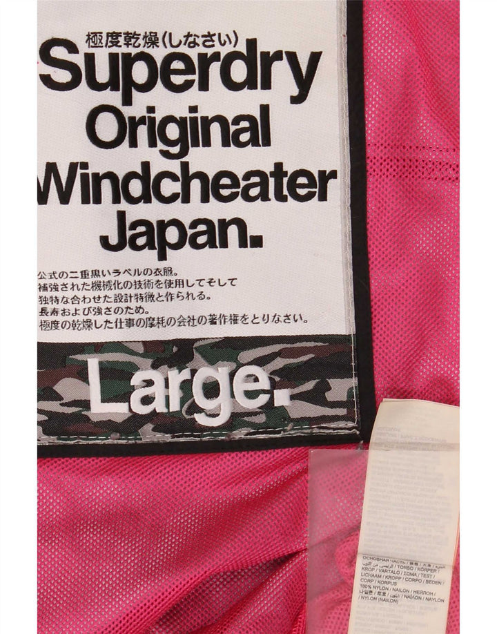 Superdry Chaqueta cortavientos con capucha Windcheater para mujer, talla 40, color negro