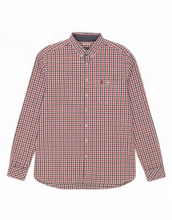 Camisa de corte clásico para hombre Joules Algodón a cuadros rojo grande