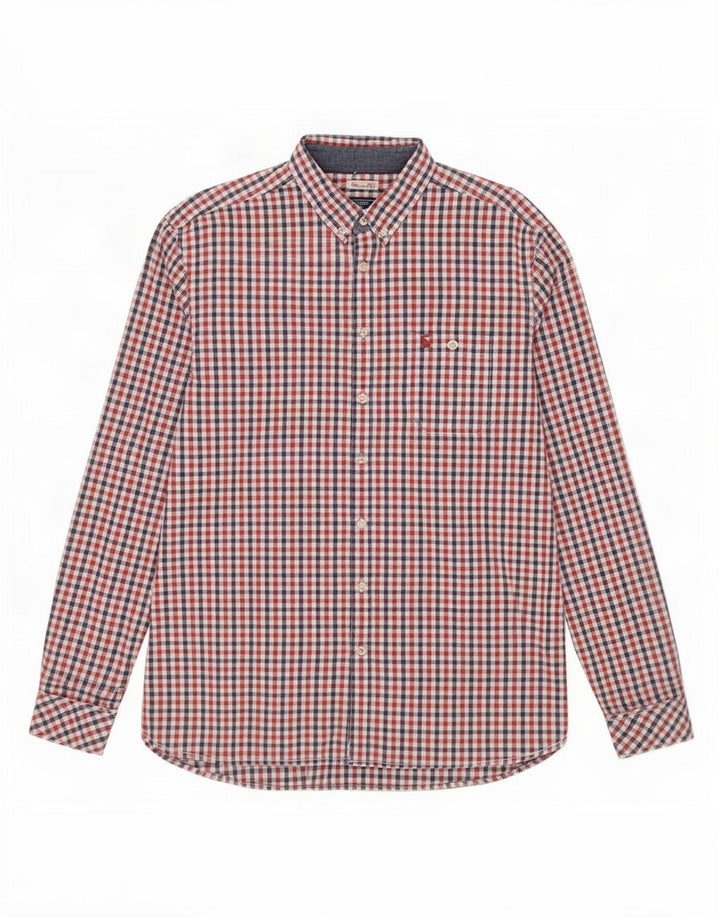 Camisa de corte clásico para hombre Joules Algodón a cuadros rojo grande