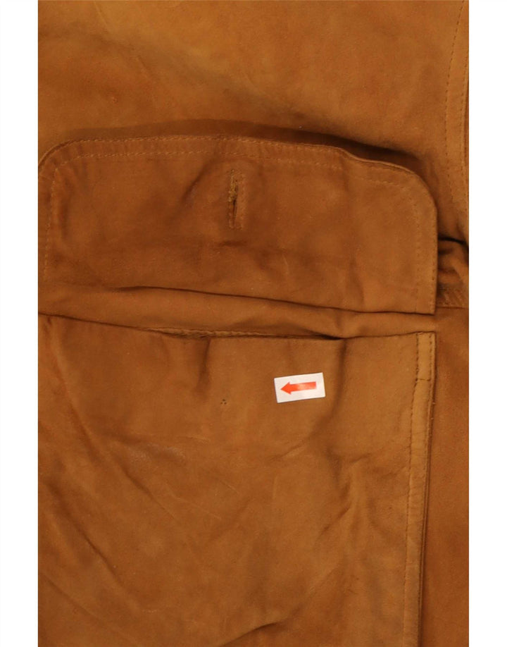 Chaqueta bomber de gamuza para hombre Conbipel IT 52 Cuero marrón grande