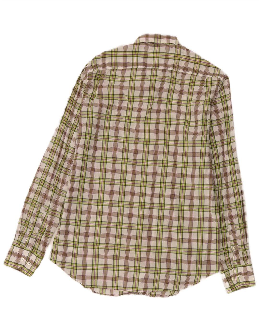 Camisa Massimo Dutti Hombre Algodón Cuadros Verde Medio