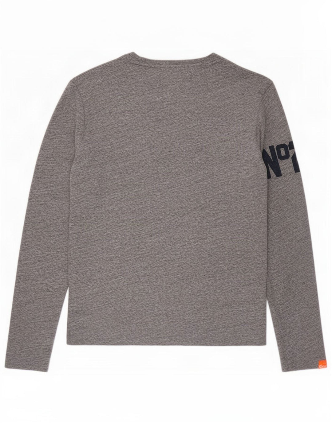 Top gráfico Superdry para hombre de manga larga de algodón moteado en gris medio