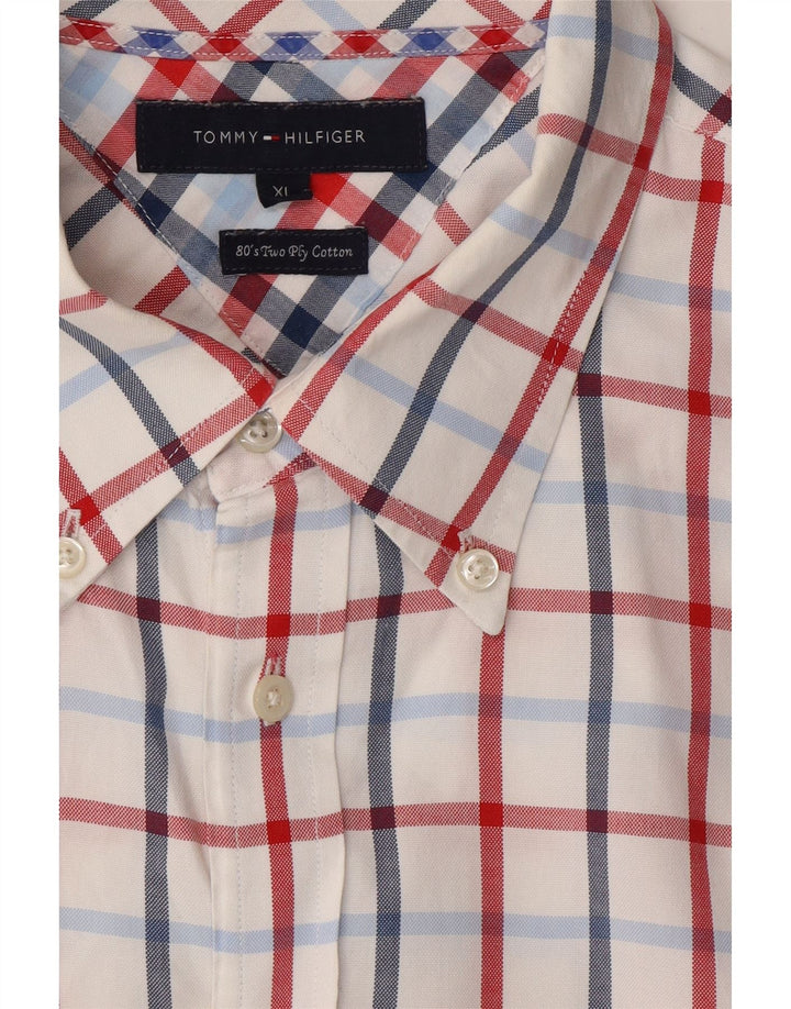 TOMMY HILFIGER Mens Shirt XL Multicoloured Check Cotton Vintage Tommy Hilfiger and Second-Hand Tommy Hilfiger from Messina Hembry 