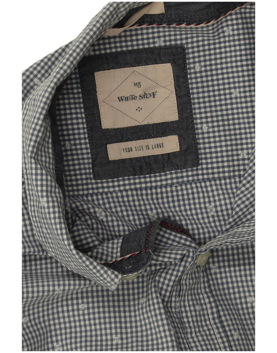 Camisa de corte clásico para hombre de White Stuff de algodón a cuadros en azul grande