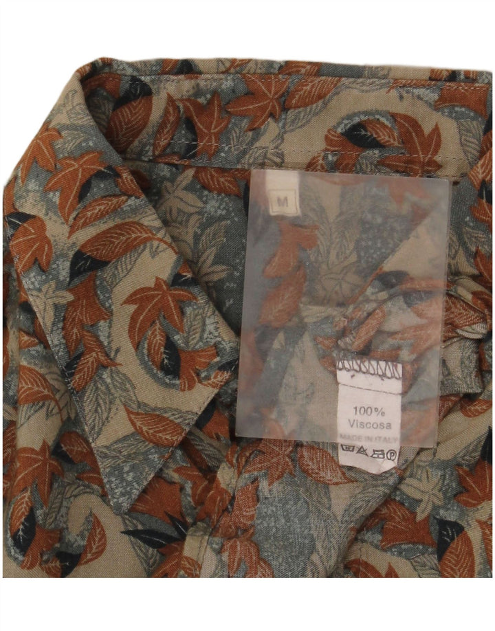 Camisa vintage para hombre Viscosa floral beige medio