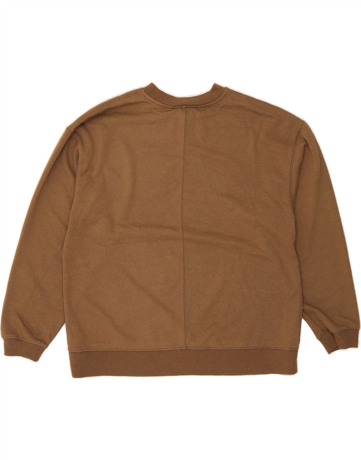 TOPSHOP Womens Oversized Sweatshirt Jumper UK 10 Small Brown Polyester Vintage Topshop and Second-Hand Topshop from Messina Hembry 