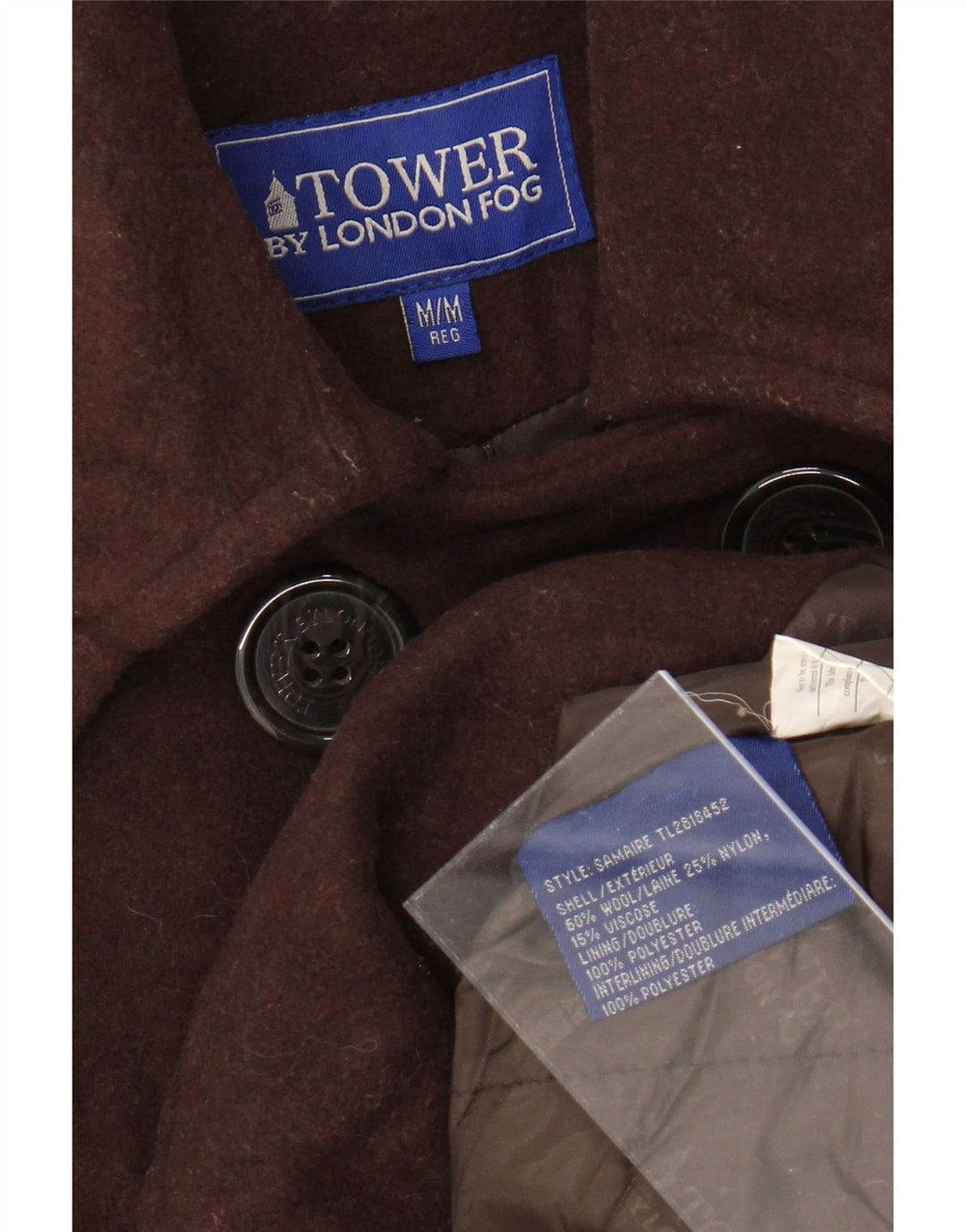 LONDON FOG Chaquetón para Mujer UK 40 Lana Marrón Medio