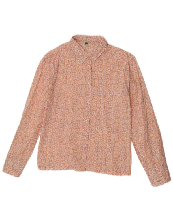 Camisa Benetton Mujer ES 42 Mediana Naranja Floral