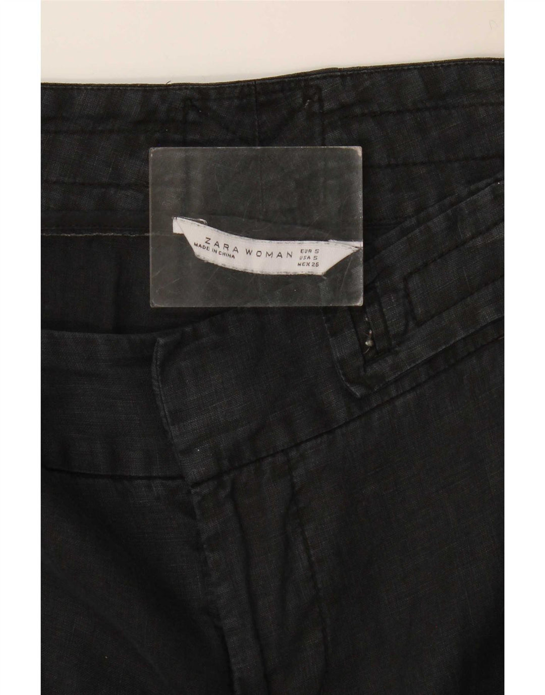 Zara Mujer Pantalón Casual Bootcut Pequeño W26 L30 Negro