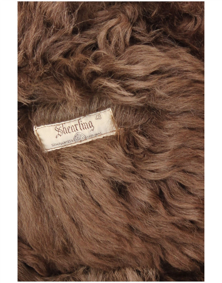 Shearling Abrigo de piel de oveja para mujer IT 48 XL Piel de oveja marrón