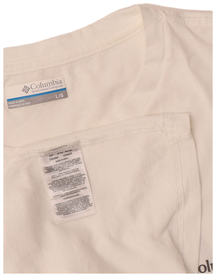 Columbia Camiseta gráfica para hombre Top grande de algodón blanco