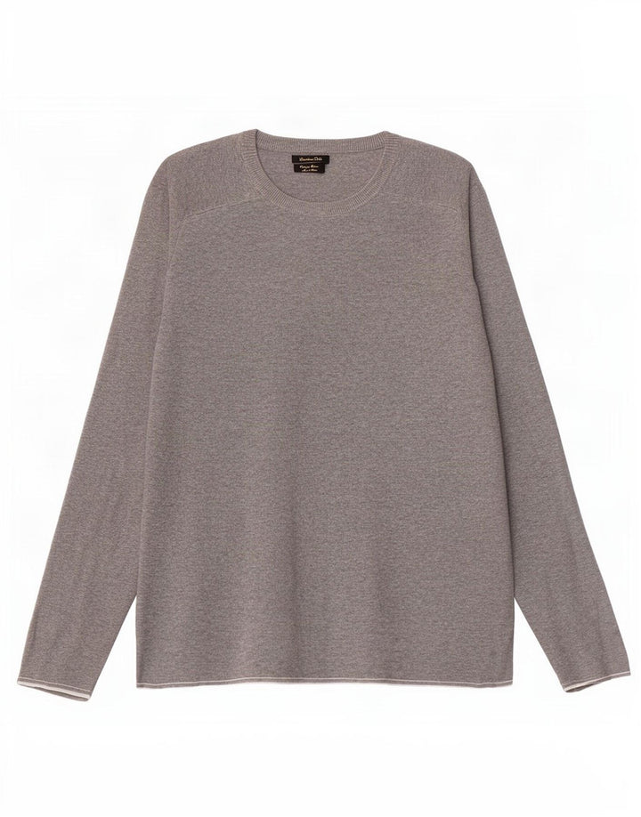 Jersey Massimo Dutti Hombre Cuello Redondo Algodón Gris Medio