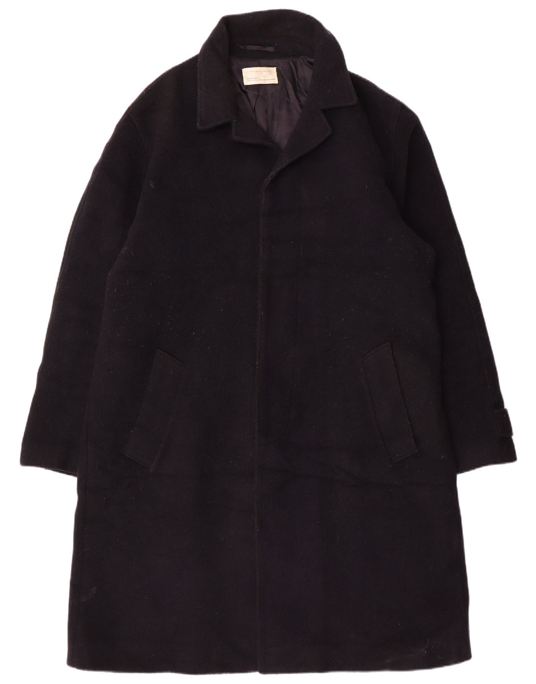 Zara Hombre Abrigo UK 40 Grande Lana Azul Marino