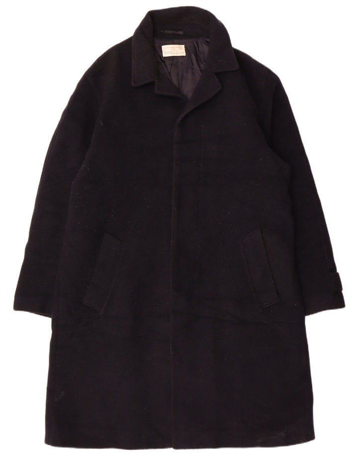 Zara Hombre Abrigo UK 40 Grande Lana Azul Marino