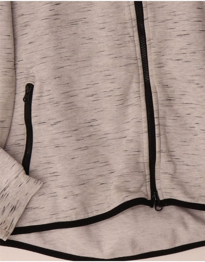 Nike - Sudadera con capucha y cremallera para hombre, talla grande, algodón moteado gris