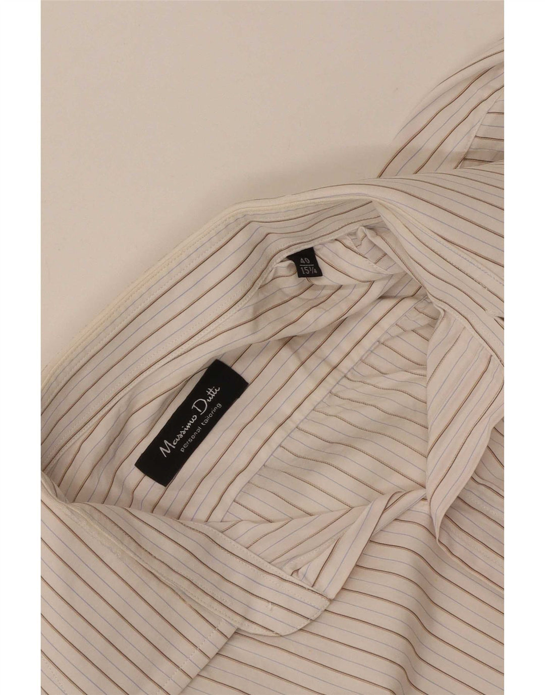 Camisa Massimo Dutti Hombre Talla 40 15 1/2 Mediana Blanca Rayas