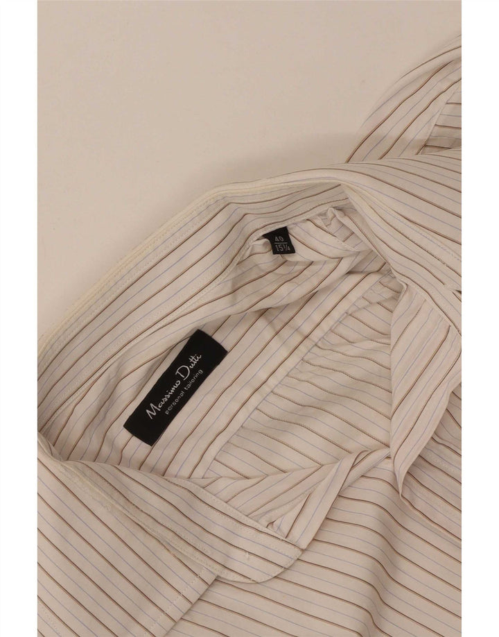 Camisa Massimo Dutti Hombre Talla 40 15 1/2 Mediana Blanca Rayas
