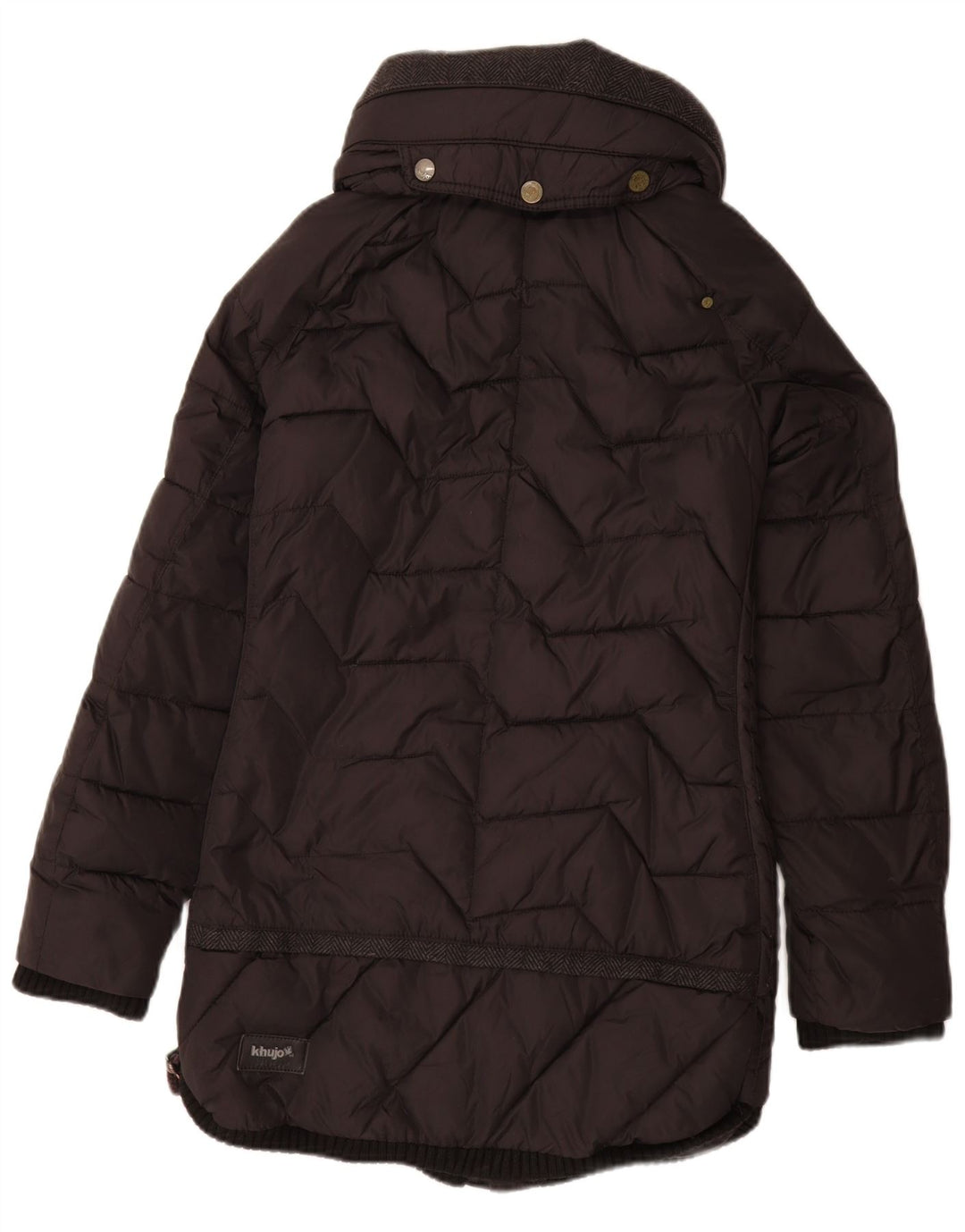 KHUJO Abrigo acolchado para mujer UK 10 Small Nylon negro