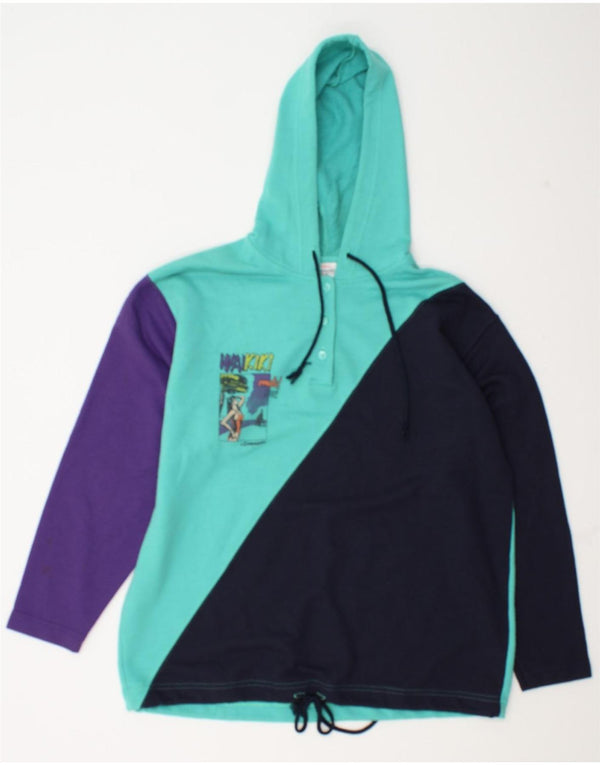 F.LLI Campagnolo Jersey con capucha gráfico para mujer Reino Unido 44 Grande Azul Colorblock