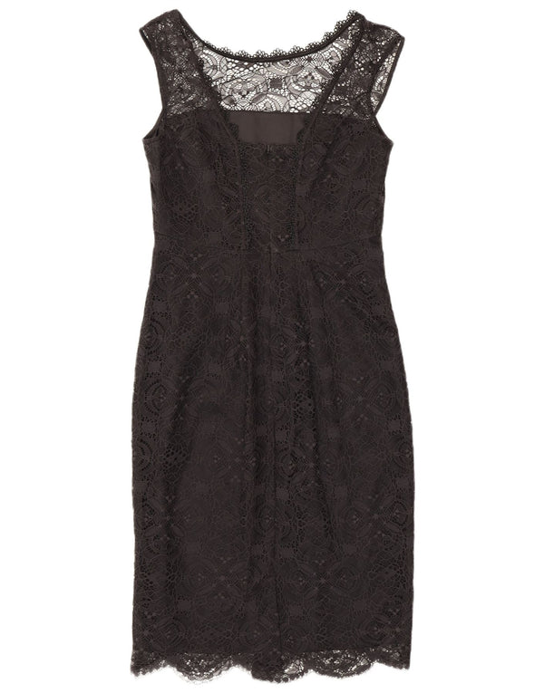Monsoon Vestido ajustado sin mangas para mujer UK 40 Pequeño Nylon floral negro